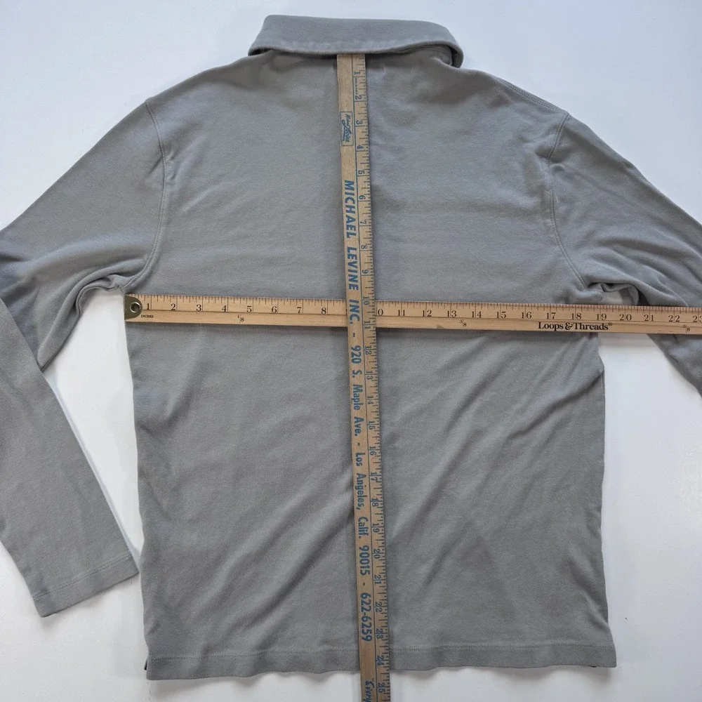 BANANA REPUBLIC Long Sleeve Polo Shirt Mens Small Green